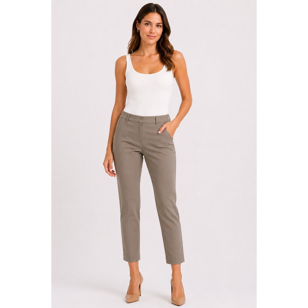 Express Editor Ankle Pants Womens 8S Tan Khaki Stretch Slim Career Trousers